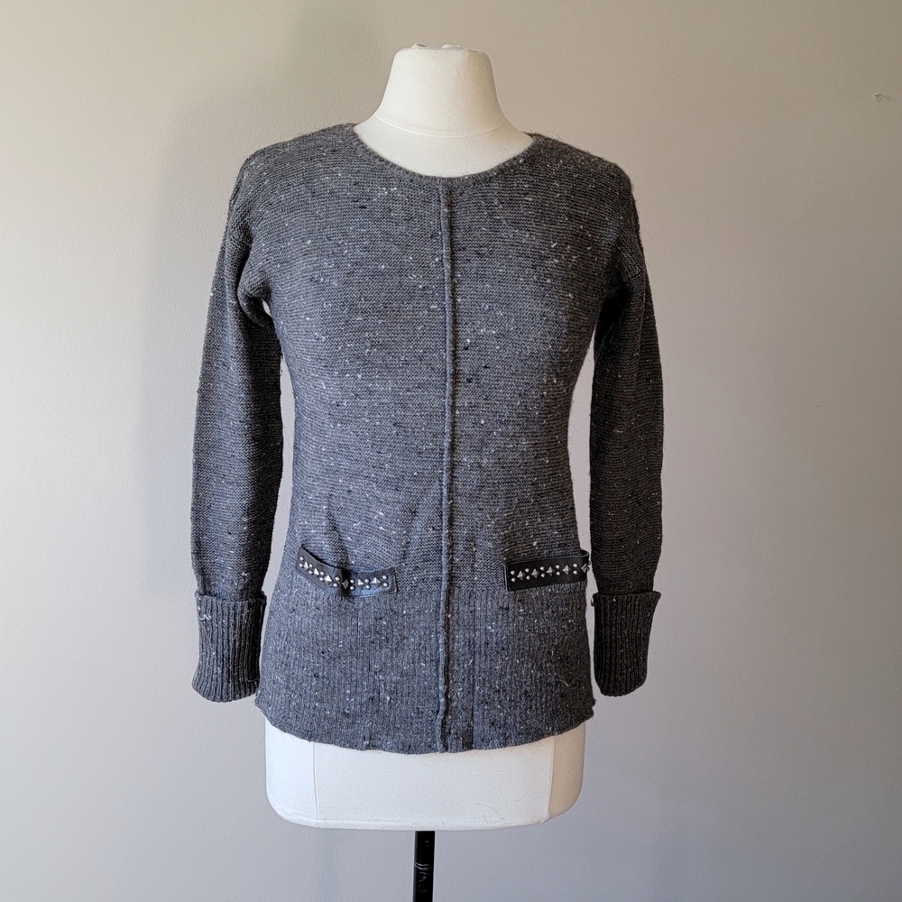 Bibelot Gray Women's Crew Neck Sweater Wool Blend Size 8